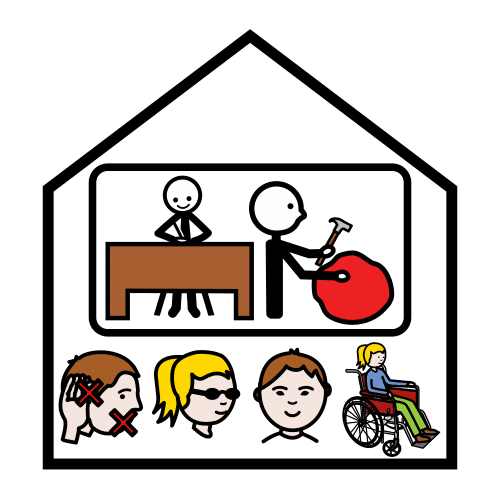 Pictograma de centro especial de empleo para niños con TEA