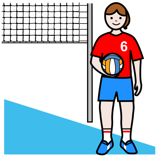 Pictograma de jugadora de voleibol para niños con autismo y TEA