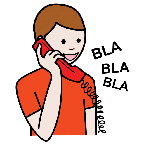 Pictograma de hablar por teléfono para niños con TEA