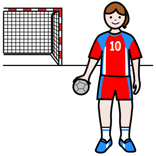 Pictograma de jugadora de balonmano para niños con autismo y TEA