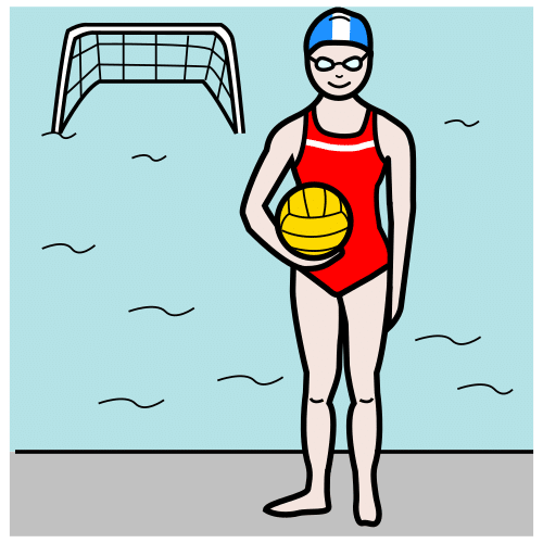 Pictograma de jugadora de waterpolo para niños con autismo y TEA