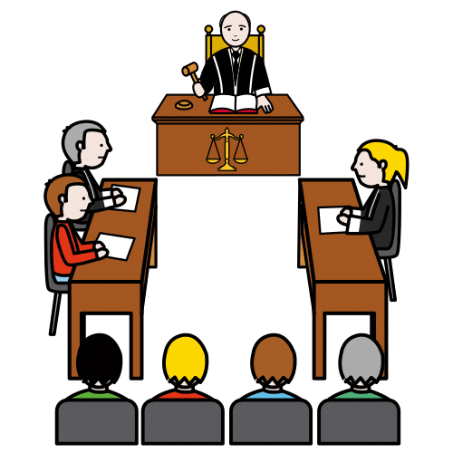 Pictograma de tribunal para niños con autismo y TEA