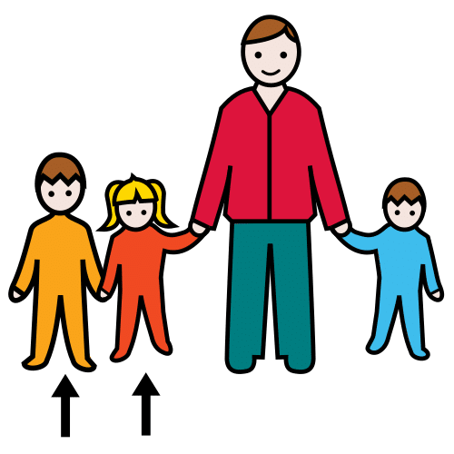Pictograma de hermanos para niños con autismo y TEA