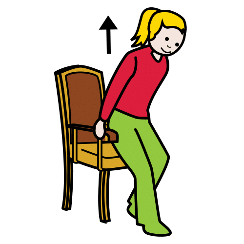 Pictograma de levantar de la silla para niños con autismo y TEA