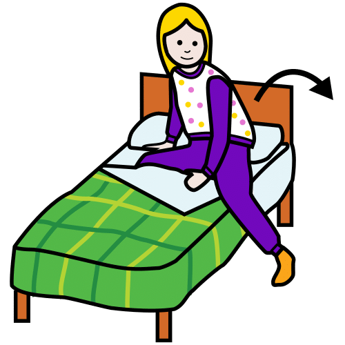 Pictograma de levantar de la cama para niños con autismo y TEA