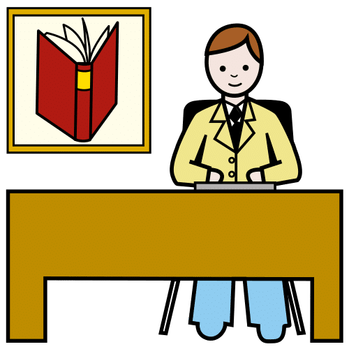 Pictograma de bibliotecario para niños con autismo y TEA