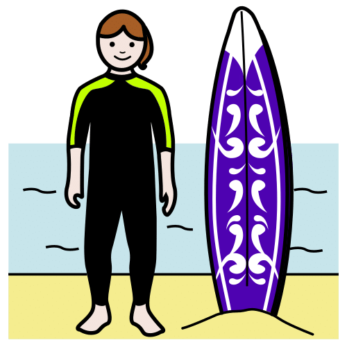 Pictograma de surfista para niños con autismo y TEA