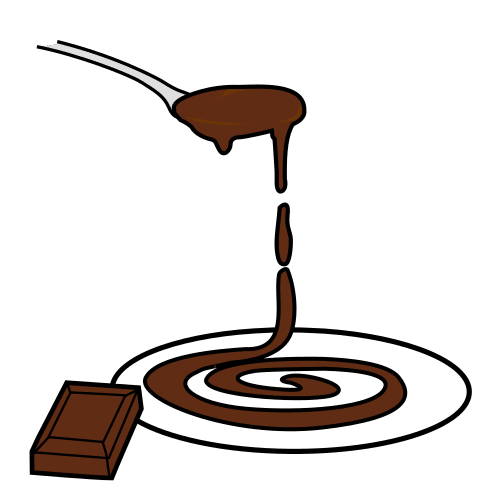 Pictograma de echar sirope de chocolate para niños con autismo y TEA