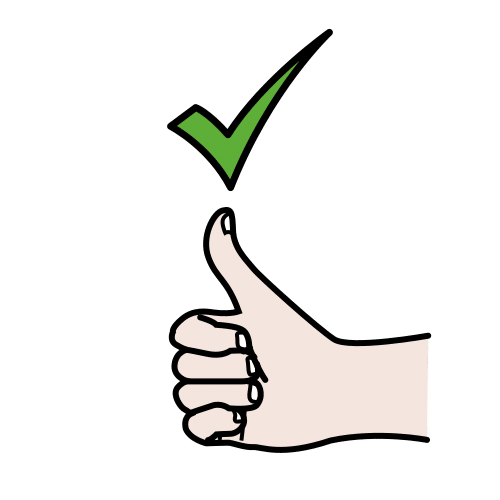 Pictograma de correcto para niños con TEA