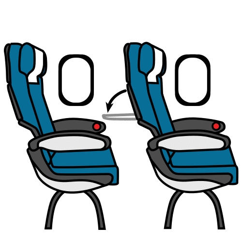 Pictograma de bajar la mesa del asiento delantero para niños con autismo y TEA