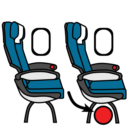 Pictograma de guardar debajo del asiento delantero para niños con autismo y TEA