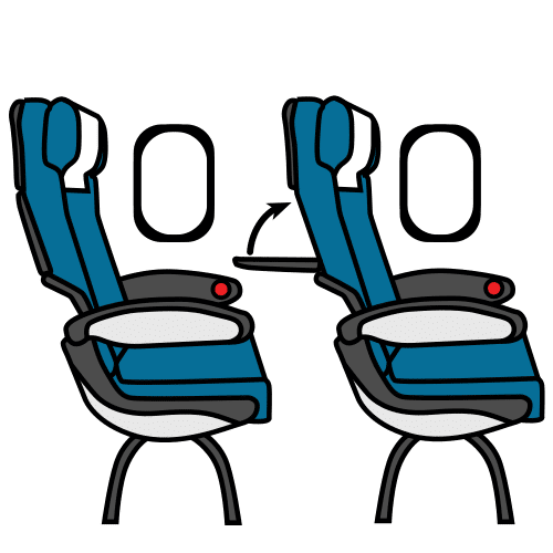 Pictograma de subir la mesa del asiento delantero para niños con autismo y TEA