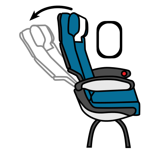 Pictograma de reclinar el asiento para niños con autismo y TEA