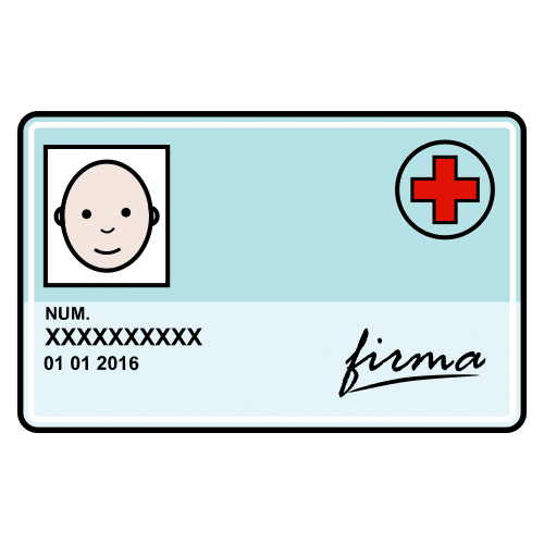 Pictograma de tarjeta sanitaria para niños con TEA