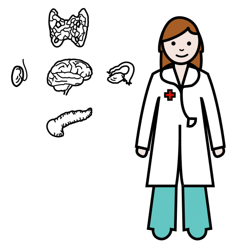 Pictograma de endocrinóloga para niños con autismo y TEA