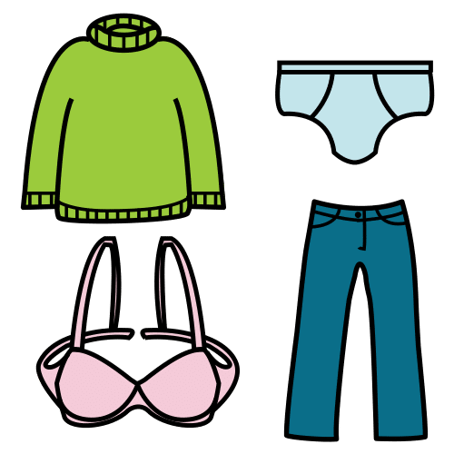 Pictograma de vestido para niños con TEA