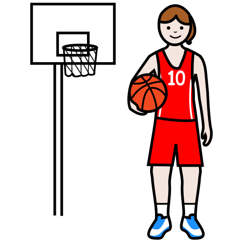 Pictograma de jugadora de baloncesto para niños con autismo y TEA