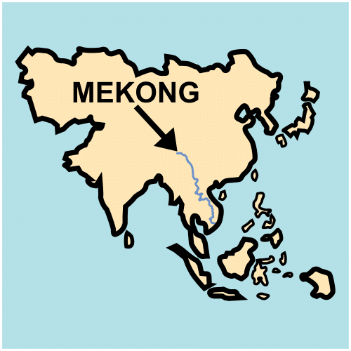 Pictograma de río Mekong para niños con TEA