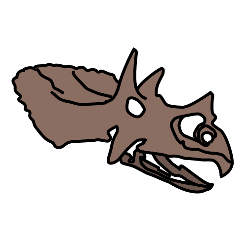Pictograma de cráneo de triceratops para niños con autismo y TEA