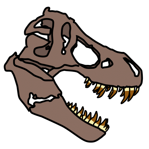 Pictograma de cráneo de Tyrannosaurus Rex para niños con autismo y TEA