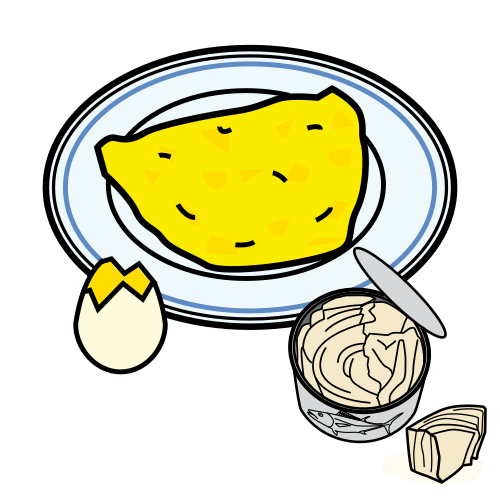 Pictograma de tortilla de atún para niños con autismo y TEA