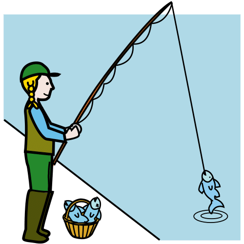 Pictograma de pescadora para niños con autismo y TEA