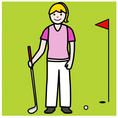 Pictograma de golfista para niños con autismo y TEA