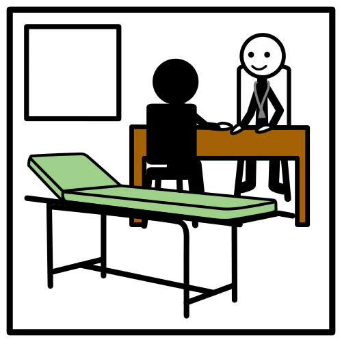 Pictograma de consulta para niños con autismo y TEA