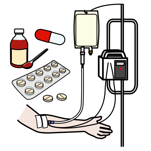 Pictograma de medicación intravenosa para niños con autismo y TEA