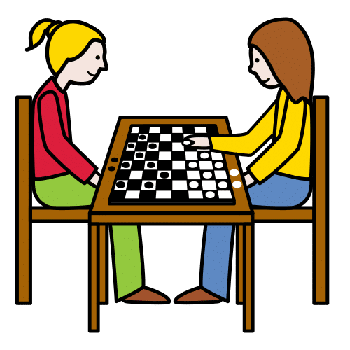 Pictograma de jugar al ajedrez para niños con autismo y TEA