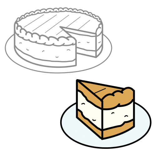 Pictograma de trozo de tarta para niños con autismo y TEA
