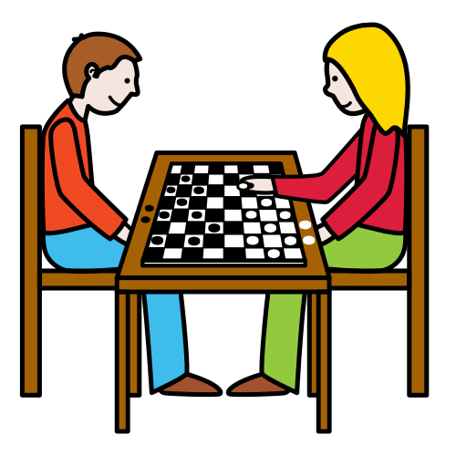 Pictograma de jugar al ajedrez para niños con autismo y TEA