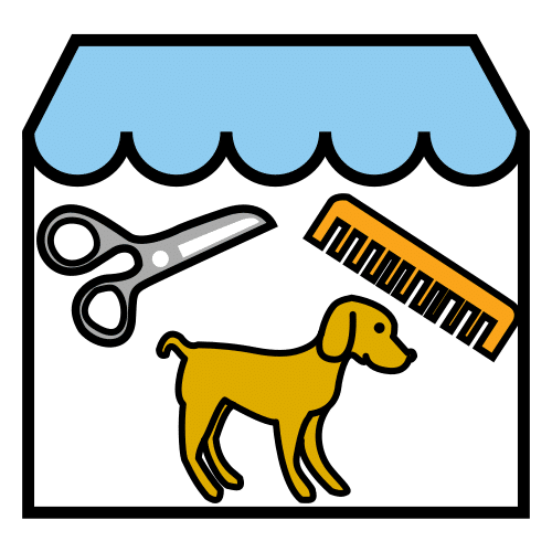Pictograma de peluquería canina para niños con autismo y TEA