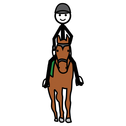 Pictograma de montar a caballo para niños con autismo y TEA