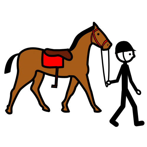 Pictograma de pasear al caballo para niños con autismo y TEA