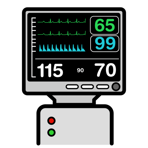 Pictograma de monitor de signos vitales para niños con autismo y TEA