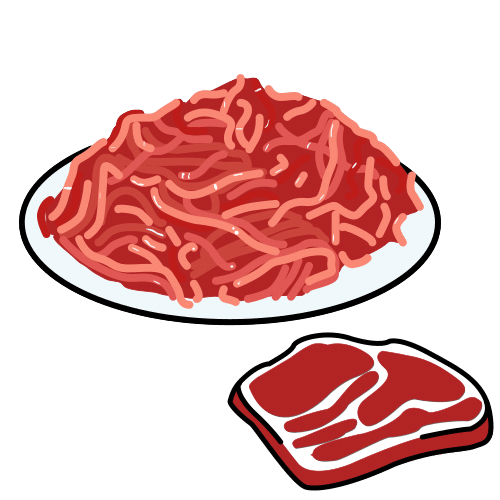 Pictograma de carne picada para niños con autismo y TEA