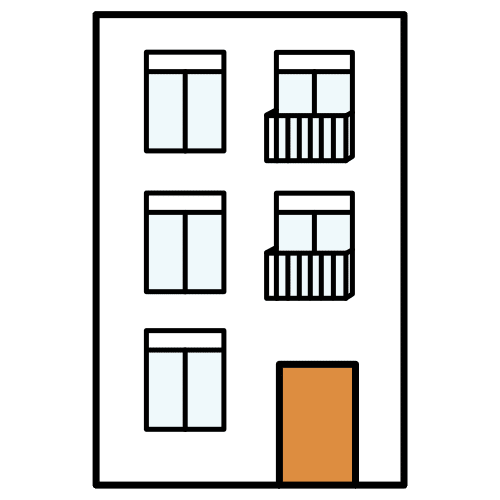Pictograma de edificio para niños con TEA