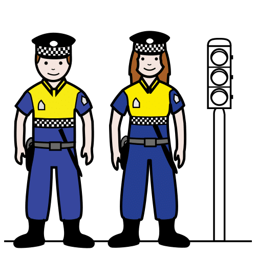 Pictograma de policía local para niños con TEA