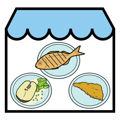 Pictograma de pescadería para niños con TEA