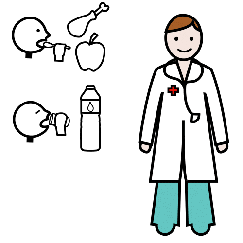 Pictograma de nutricionista para niños con autismo y TEA