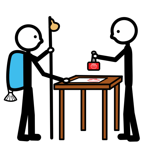 Pictograma de acreditar peregrinación para niños con autismo y TEA