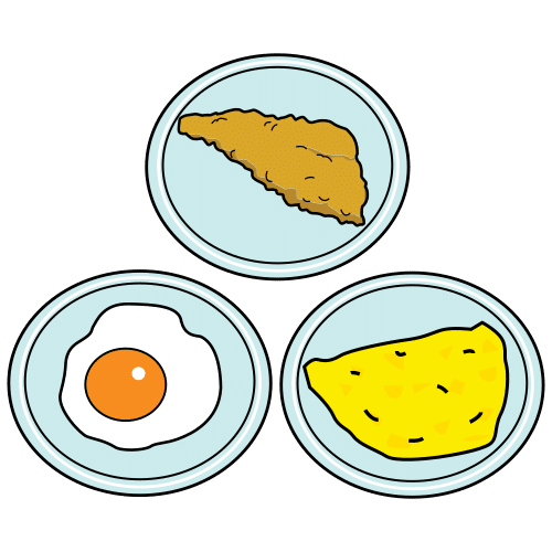 Pictograma de comidas con huevo para niños con autismo y TEA