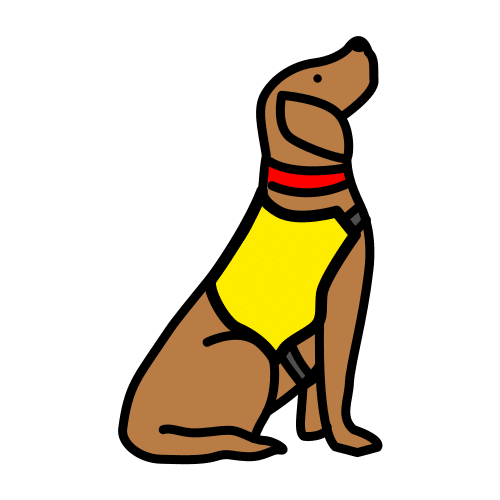 Pictograma de perro de asistencia para niños con autismo y TEA