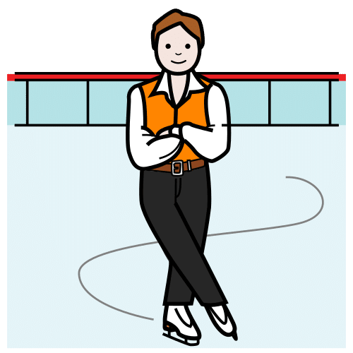 Pictograma de patinador para niños con autismo y TEA