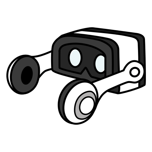 Pictograma de casco de realidad virtual para niños con autismo y TEA