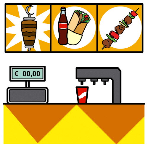 Pictograma de kebab para niños con autismo y TEA