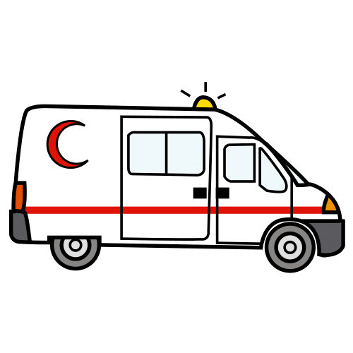 Pictograma de ambulancia para niños con autismo y TEA