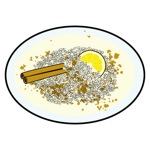 Pictograma de arroz con leche para niños con autismo y TEA