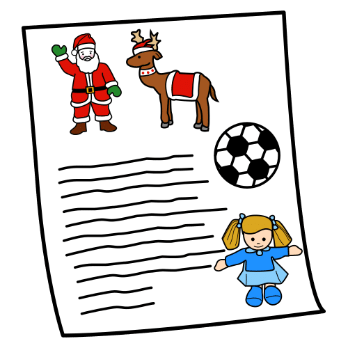 Pictograma de carta a Papá Noel para niños con autismo y TEA
